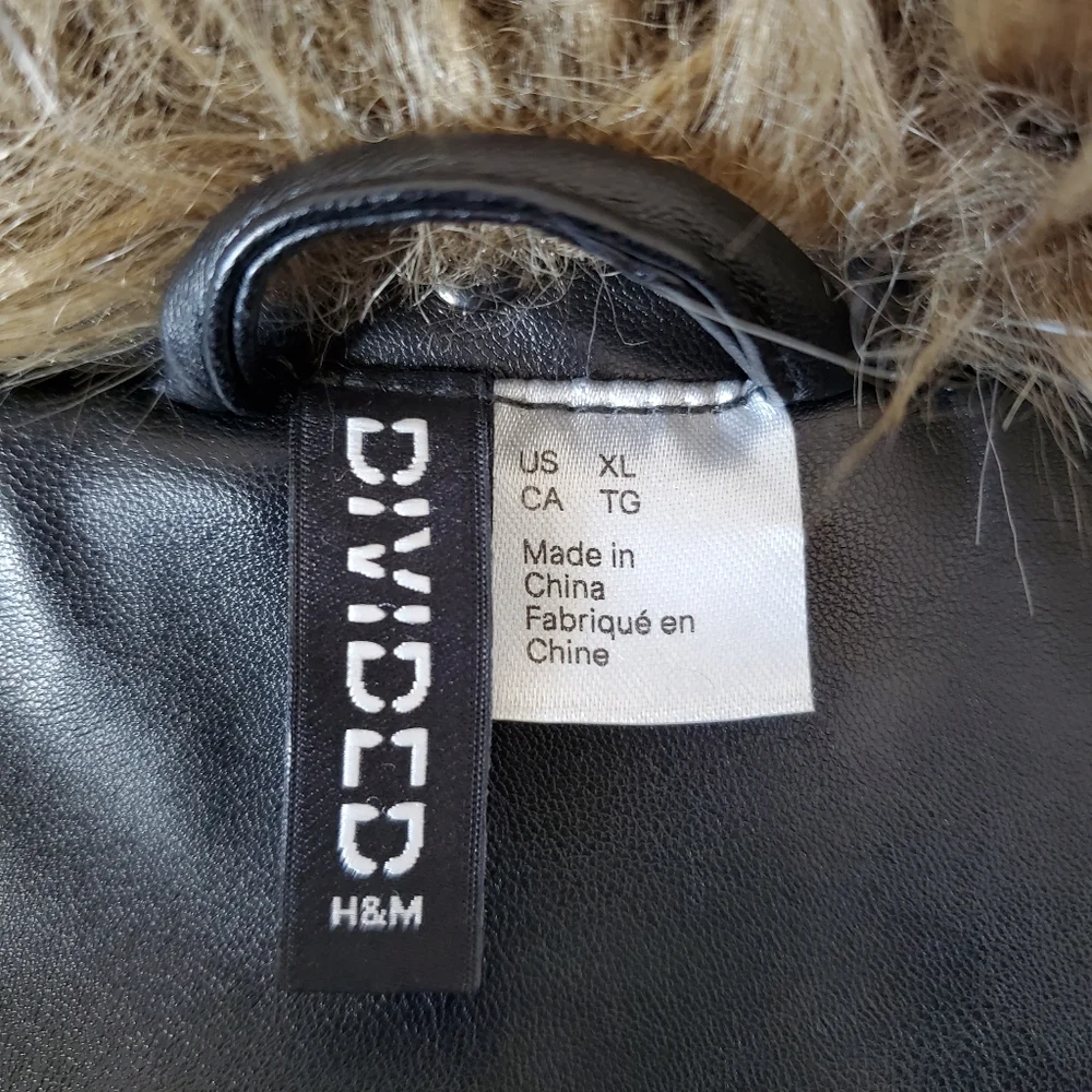 H&M Women's Biker Jacket XL Black - Picture 7 of 11